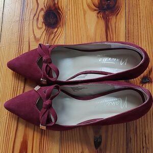 Nanette by Nanette Lepore Skylar Burgundy Bow High Heel Pumps Size 8